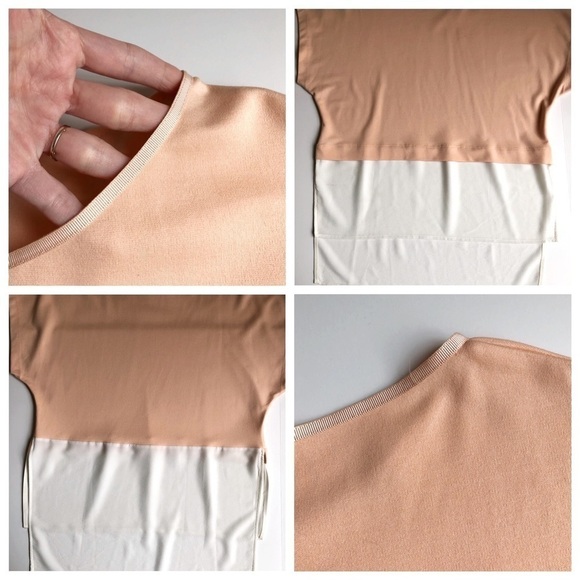 Zara Mixed Fabric Colorblock Top - Picture 5 of 8